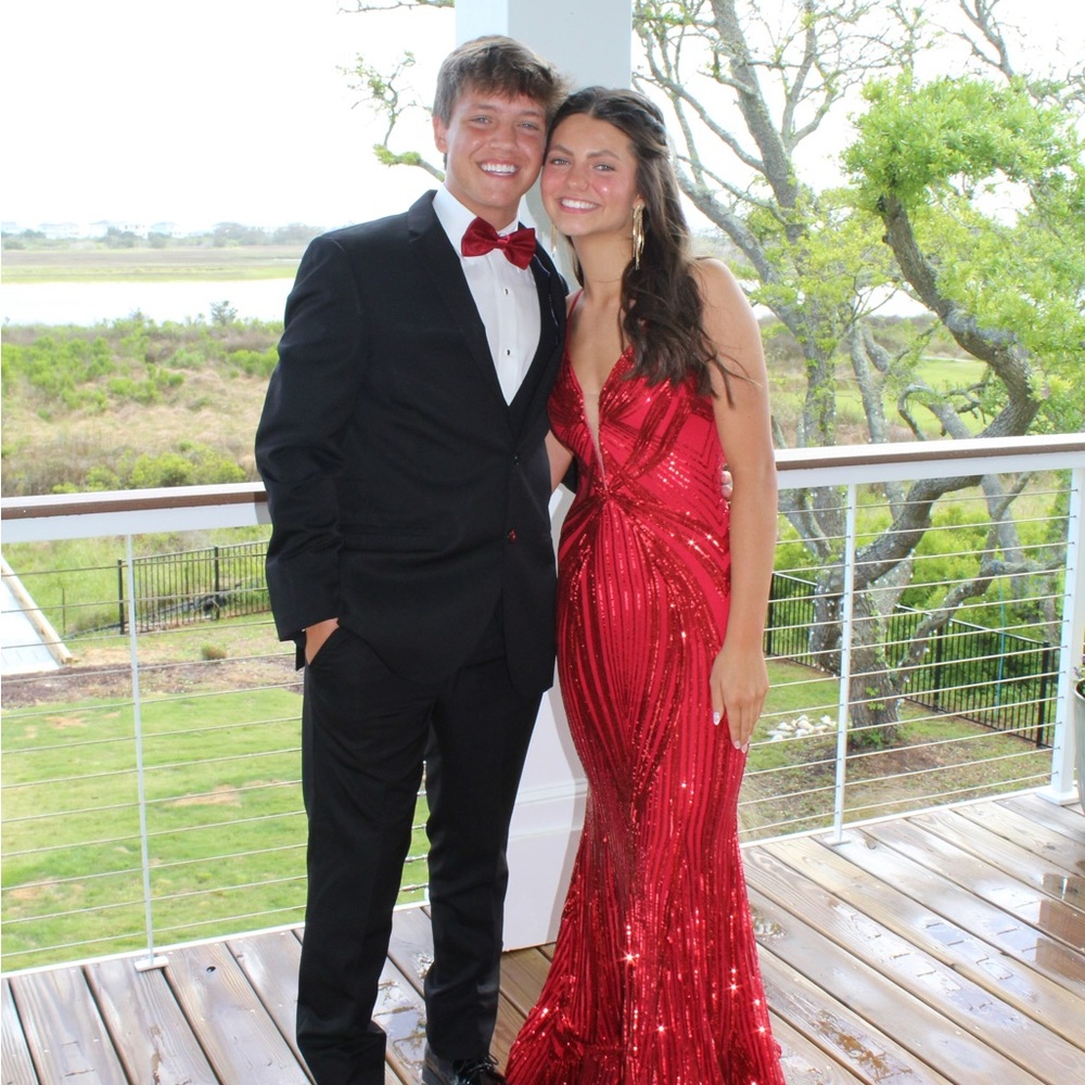 Jovani Elegant Red Sequin Gown/Prom Dress